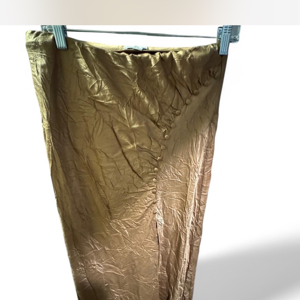 Current Air Gold Satin Skirt